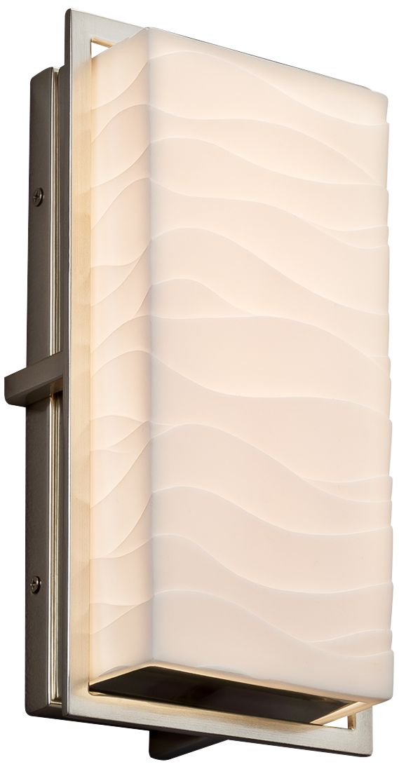 Porcelina Avalon 12" High Brushed Nickel LED Outdoor Wall Light