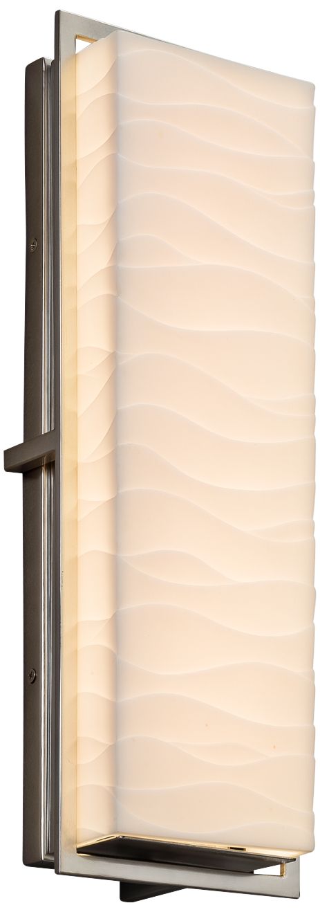 Porcelina Avalon 18" High Brushed Nickel LED Outdoor Wall Light