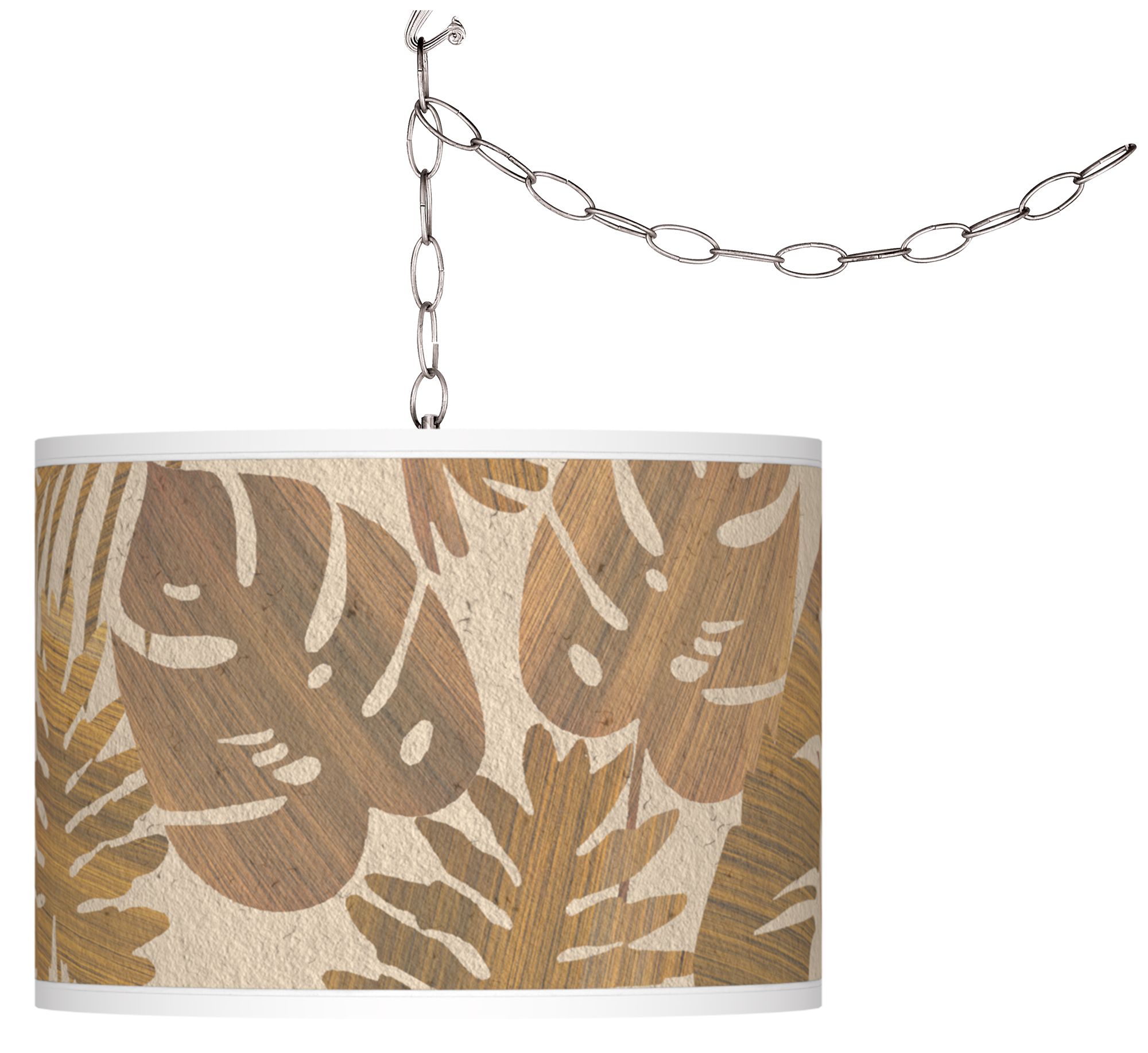 Tropical Woodwork Giclee Glow Plug-In Swag Pendant