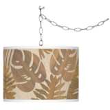 Tropical Woodwork Giclee Glow Plug-In Swag Pendant