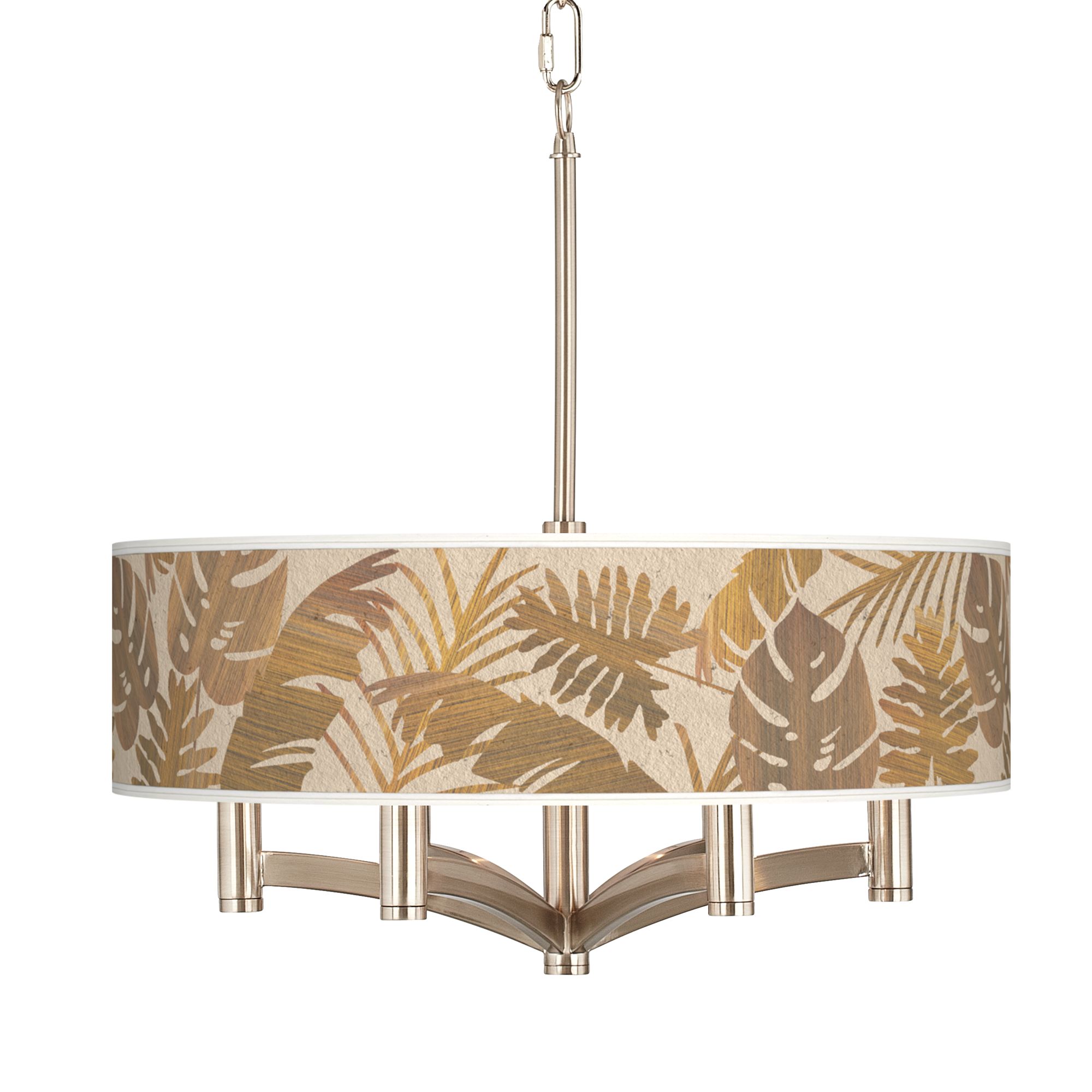 Tropical Woodwork Ava 6-Light Nickel Pendant Chandelier