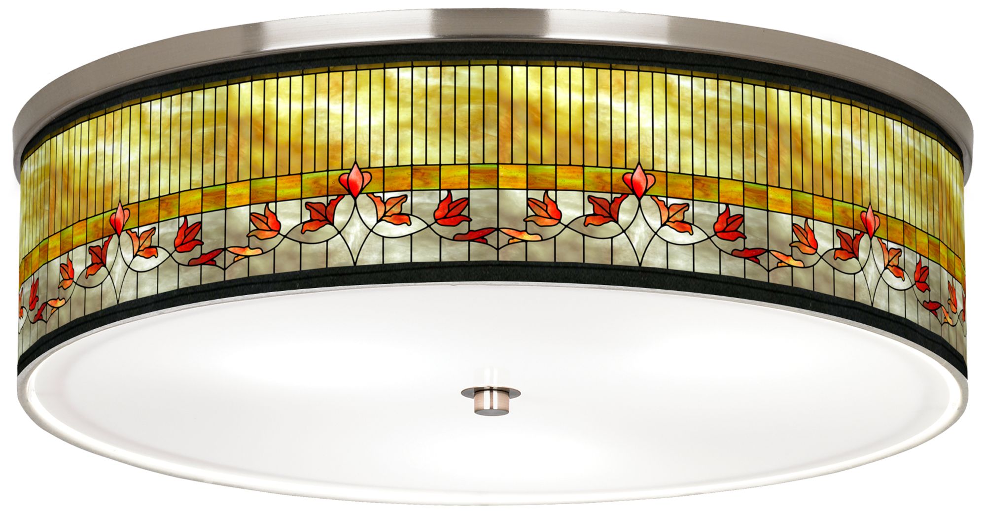 Tiffany-Style Lily Giclee Nickel 20 1/4" Wide Ceiling Light
