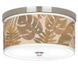 Tropical Woodwork Giclee Nickel 10 1/4&quot; Wide Ceiling Light