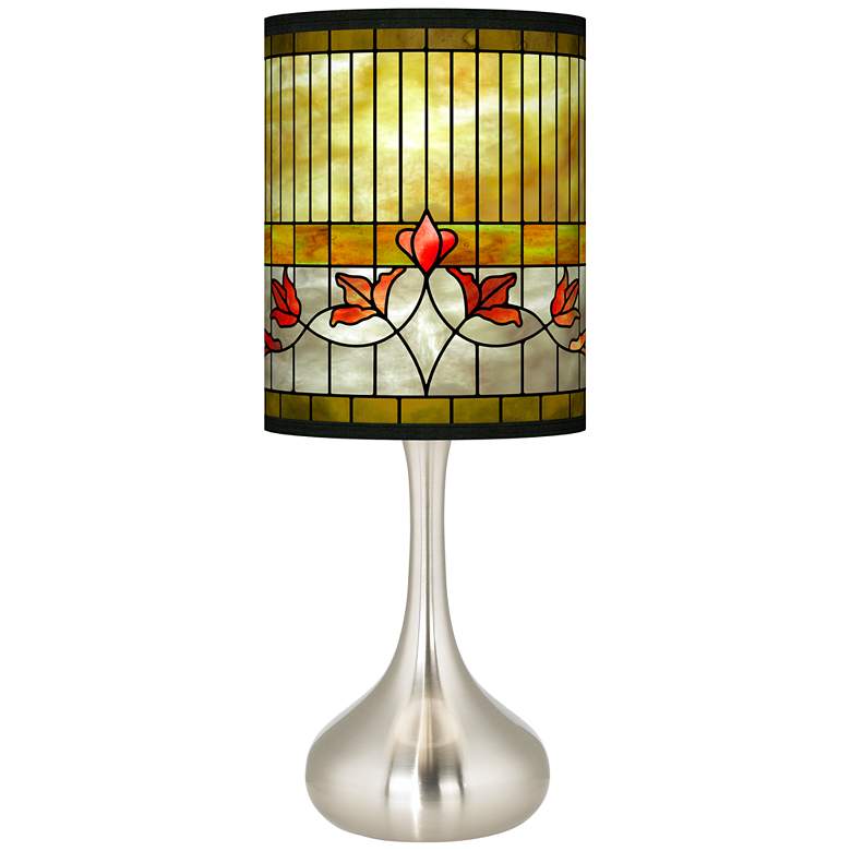 Image 2 Tiffany-Style Lily Giclee Droplet Table Lamp