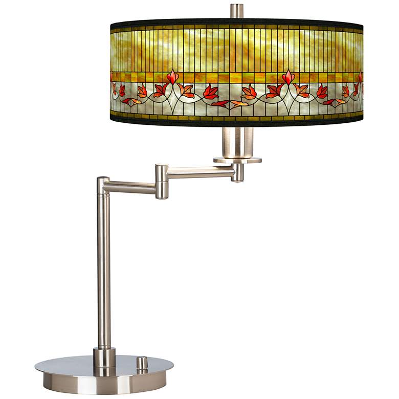Image 2 Tiffany-Style Lily Giclee Swing Arm LED Desk Lamp