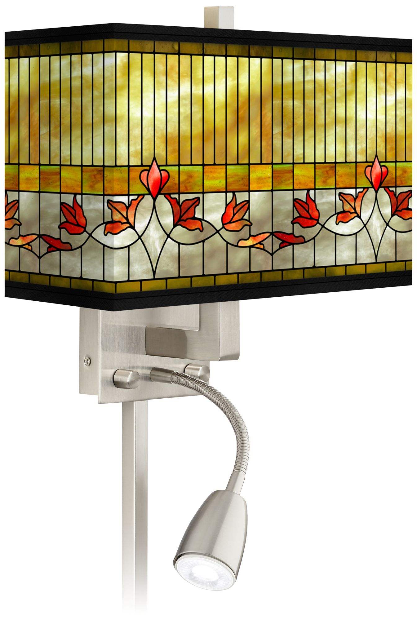 Tiffany Lily Giclee Glow LED Reading Light Plug-In Sconce