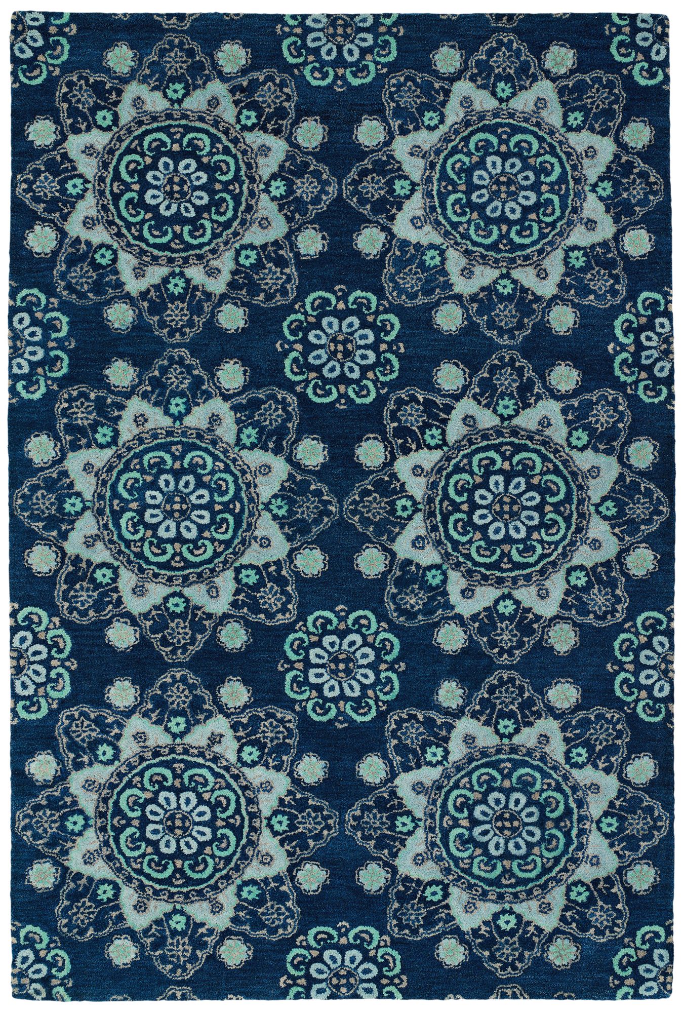 Kaleen Revolution REV02 22 Navy Wool Area Rug 5N923