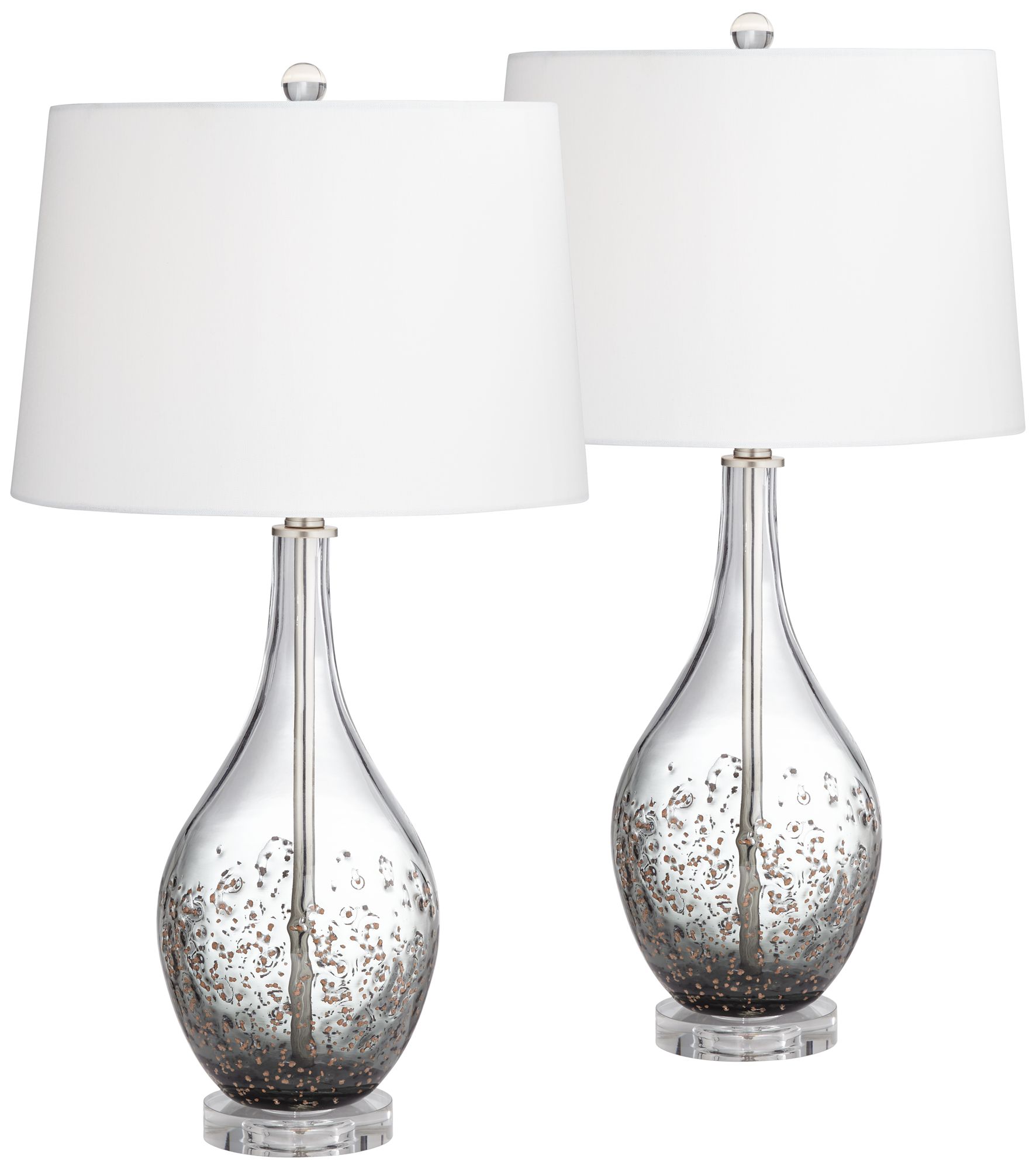 grey and white table lamp