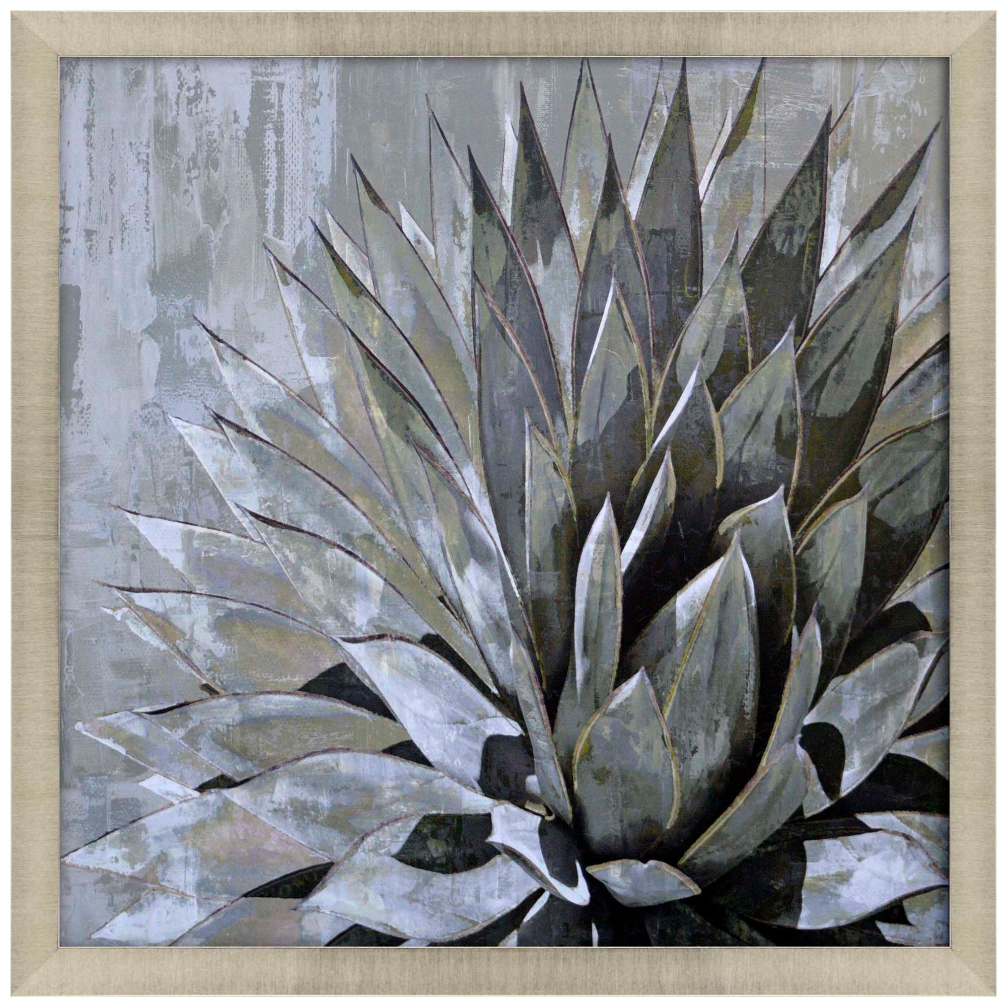 Succulent Verde I 35" Square Framed Giclee Wall Art