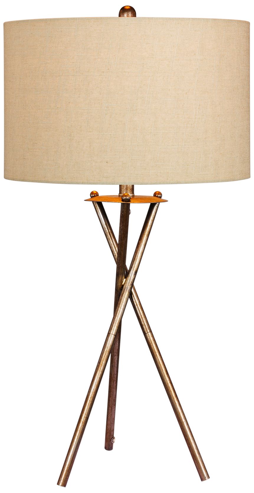 Breslen Rusted Silver Tripod Metal Table Lamp