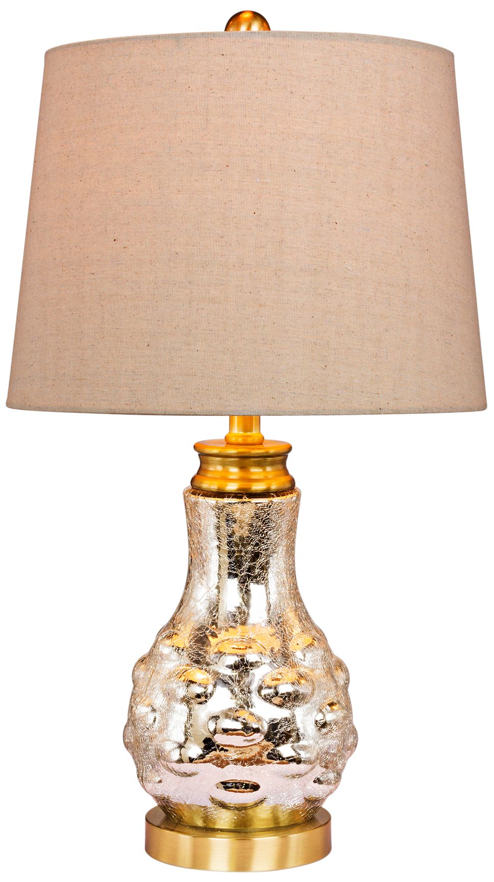 Melia Mercury Glass Bubbled Genie Bottle Accent Table Lamp