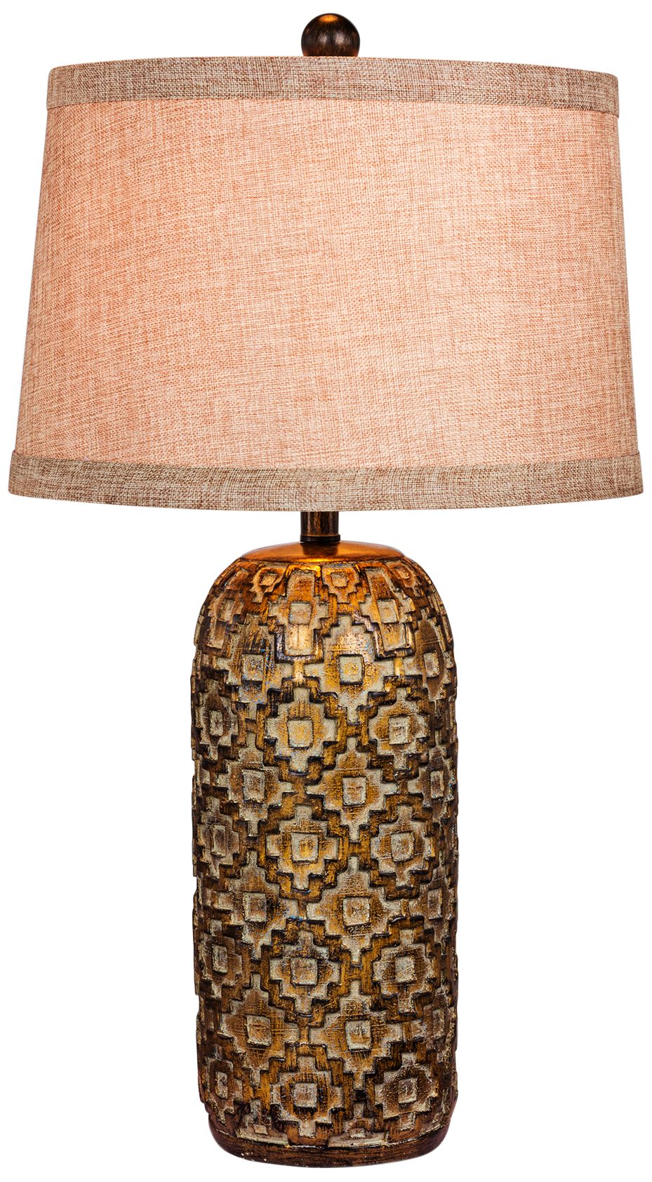 Teton Tribal Marked Antique Gold Table Lamp