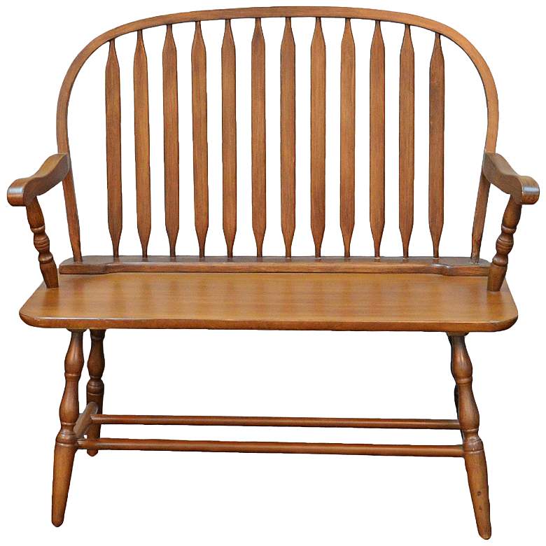 Niagra American Oak Wood Windsor Bench - #37R73 Lamps Plus