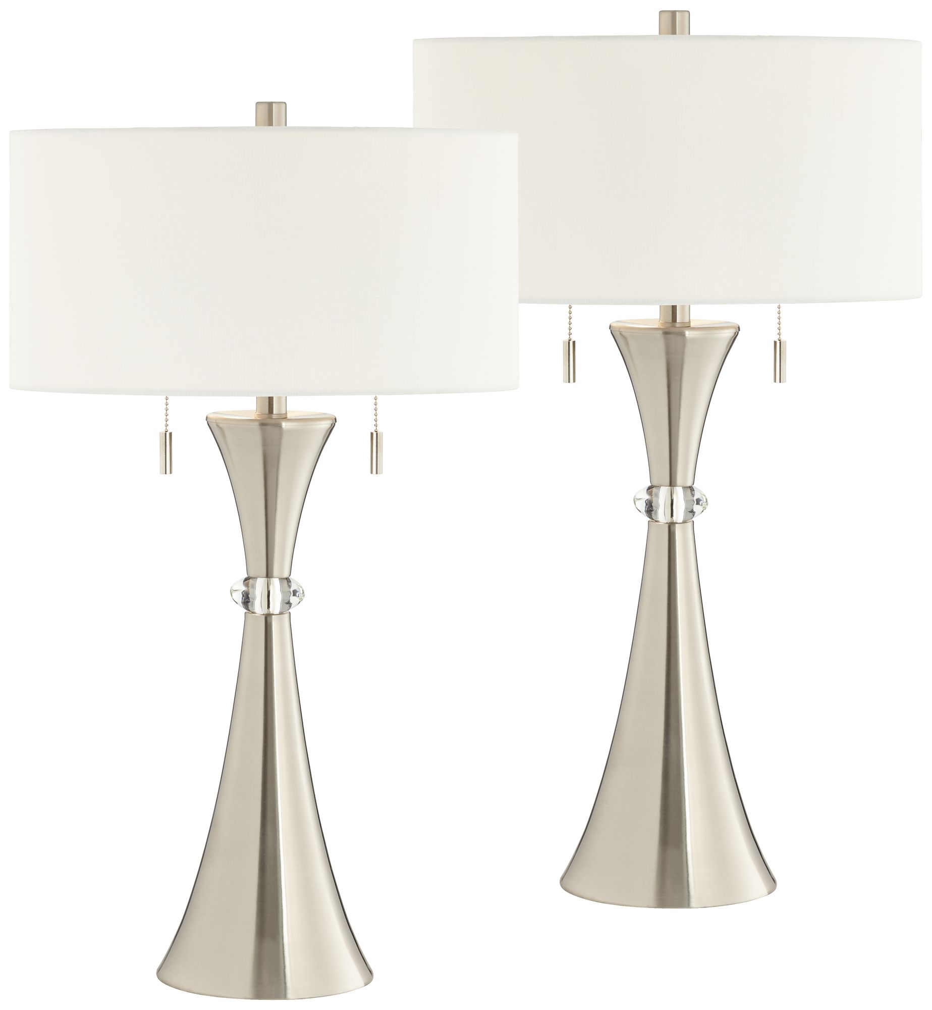 Rachel Concave Column Metal Table Lamp Set of 2 37R80 Lamps Plus
