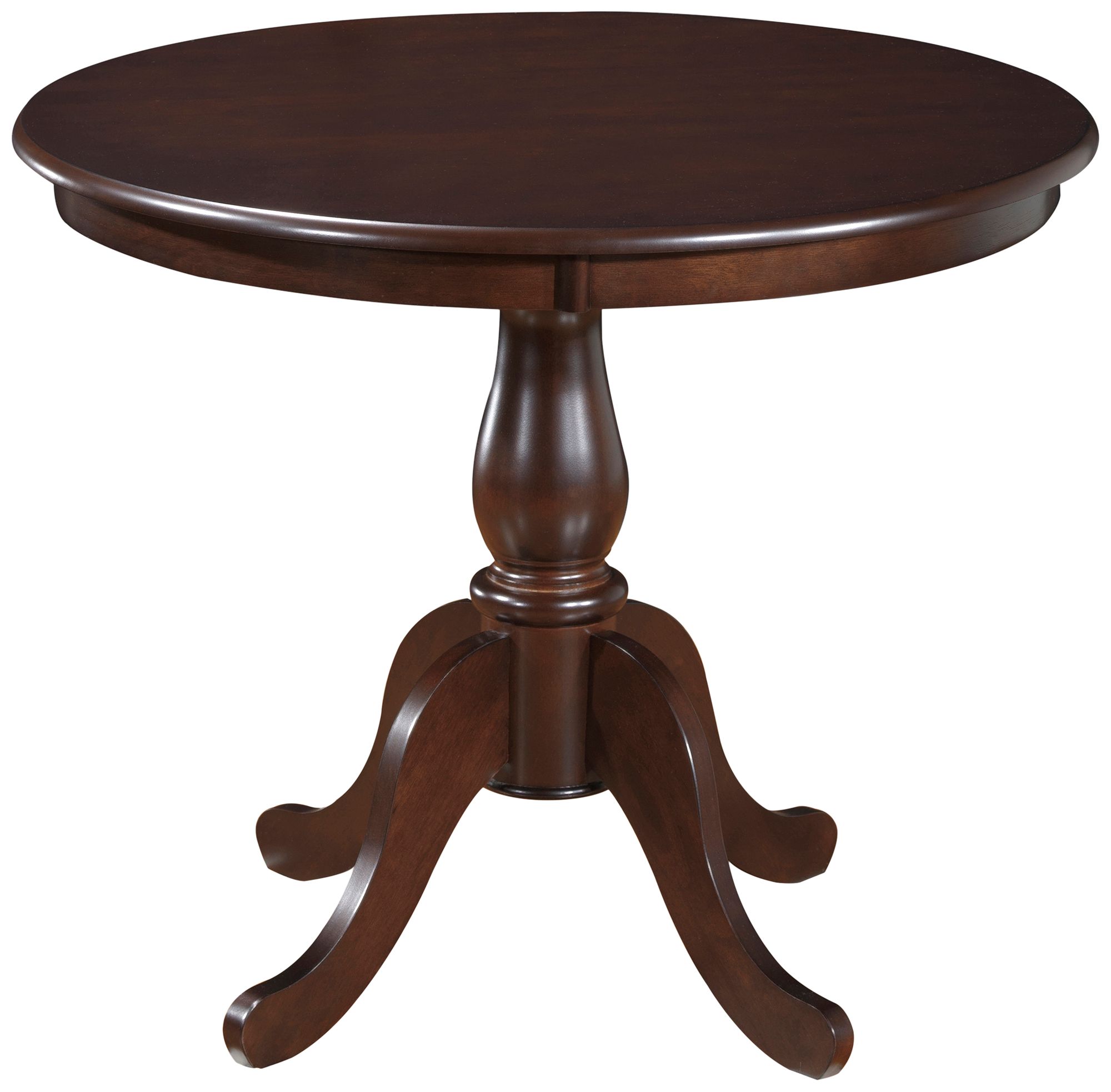 Bella 36 Wide Espresso Round Wood Pedestal Dining Table 37R90   37r90