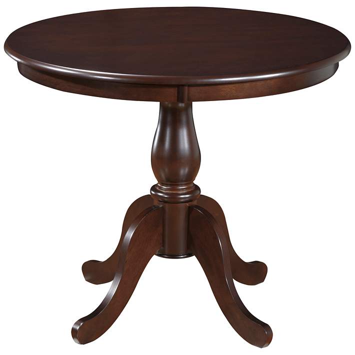 Bella 35 Wide Espresso Round Wood, Small Round Pedestal Table