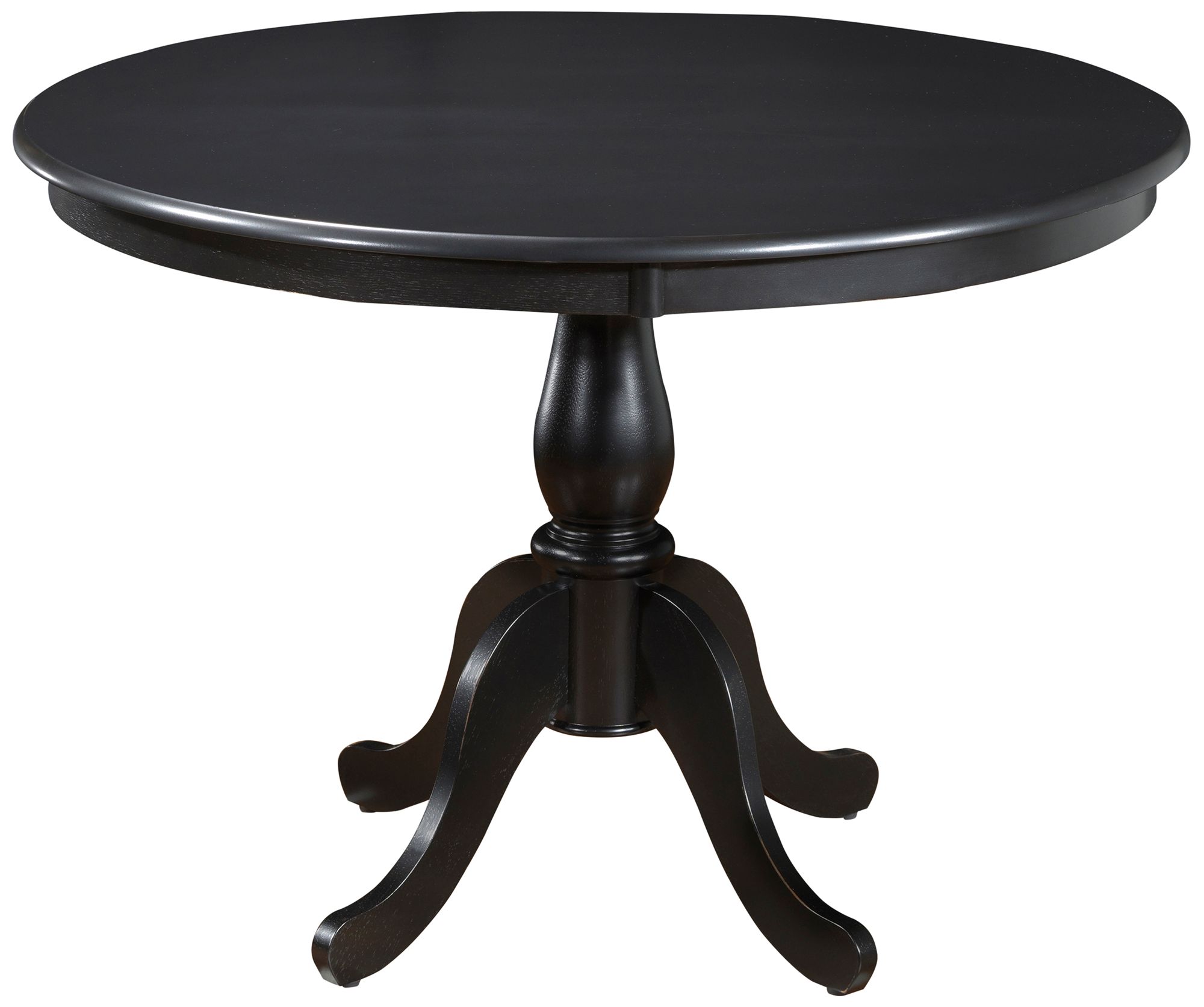 Bella 42" Wide Antique Black Round Pedestal Dining Table