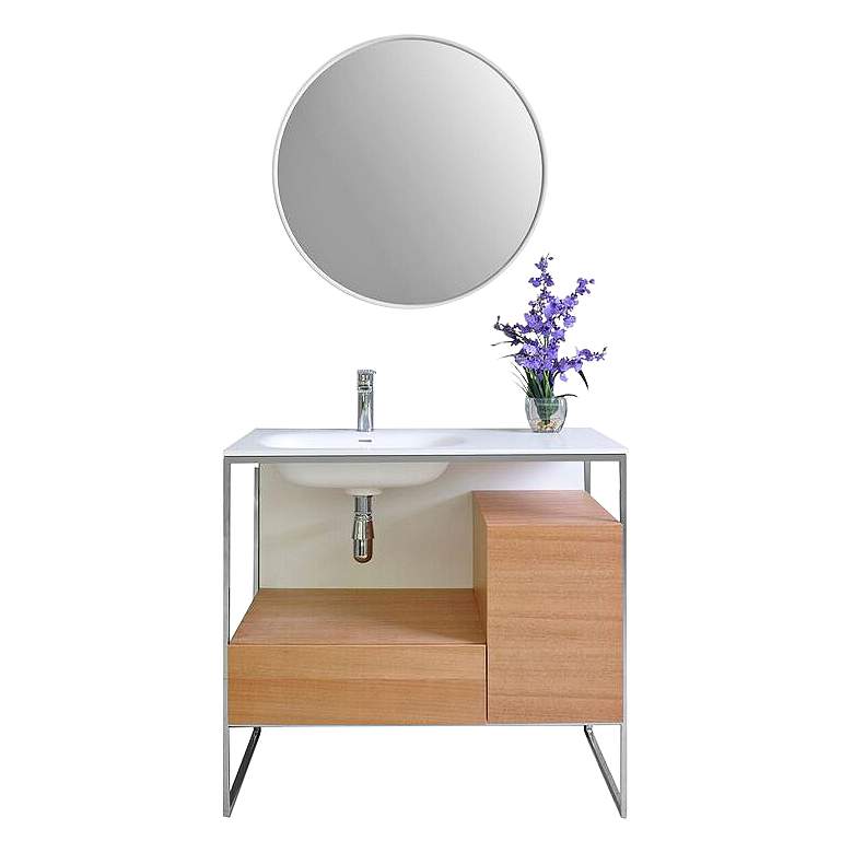Image 1 Tory 36" Natural Walnut 1-Drawer Single Sink Vanity Set