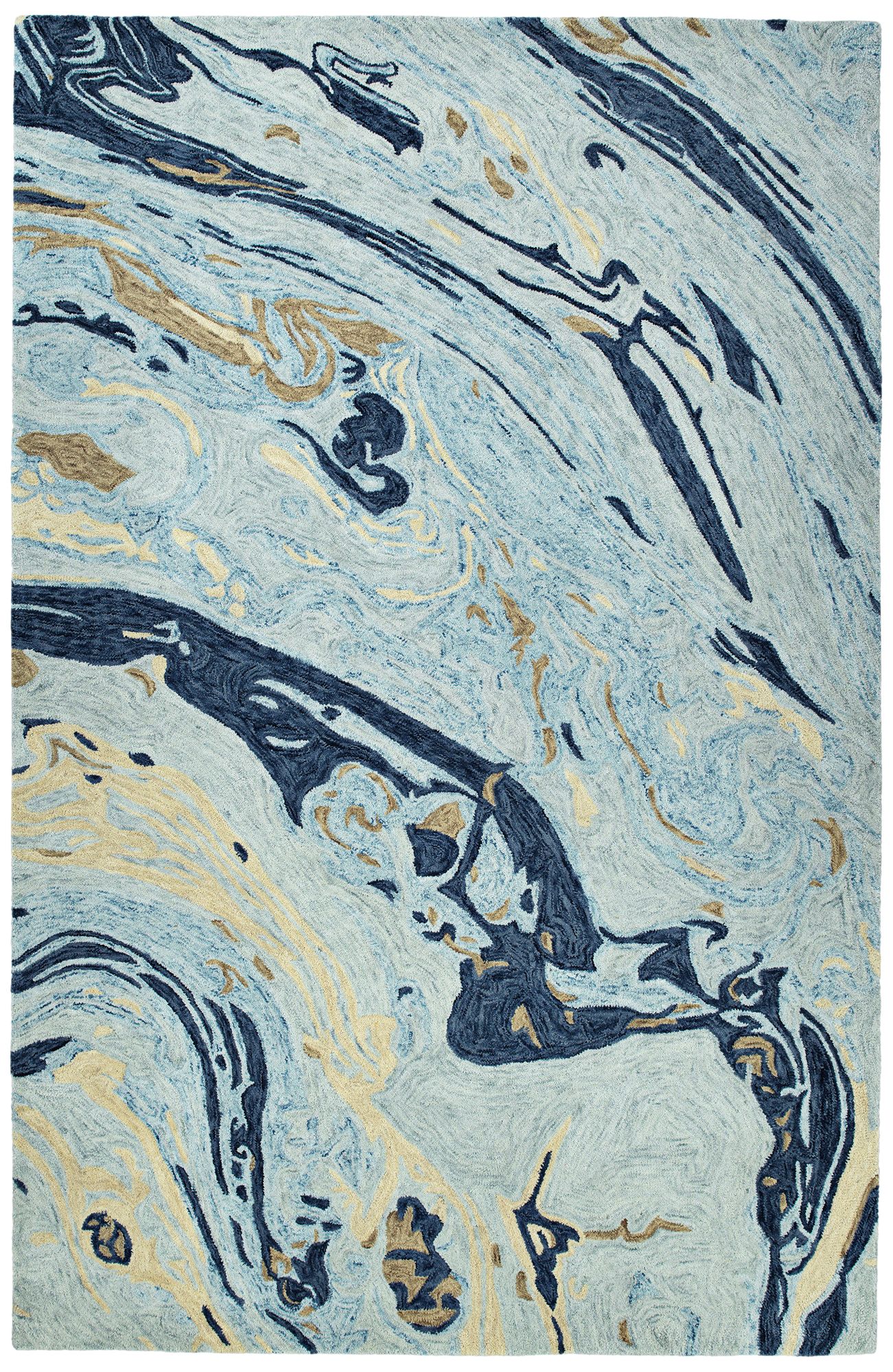Kaleen Marble MBL01-17 Blue Wool Area Rug 