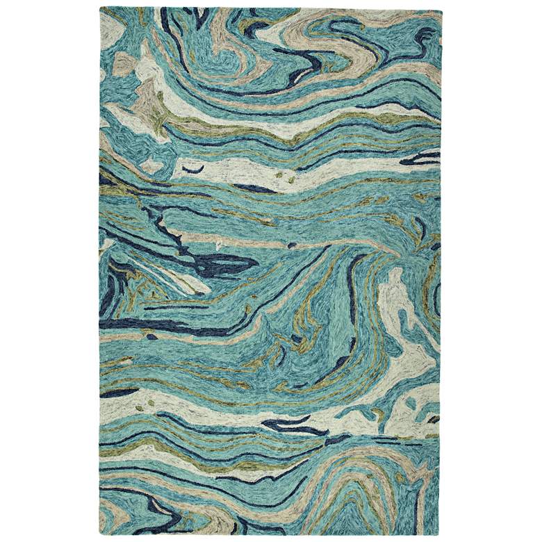 Kaleen Marble MBL03-91 5&#39;x7&#39;9&quot; Teal Wool Area Rug