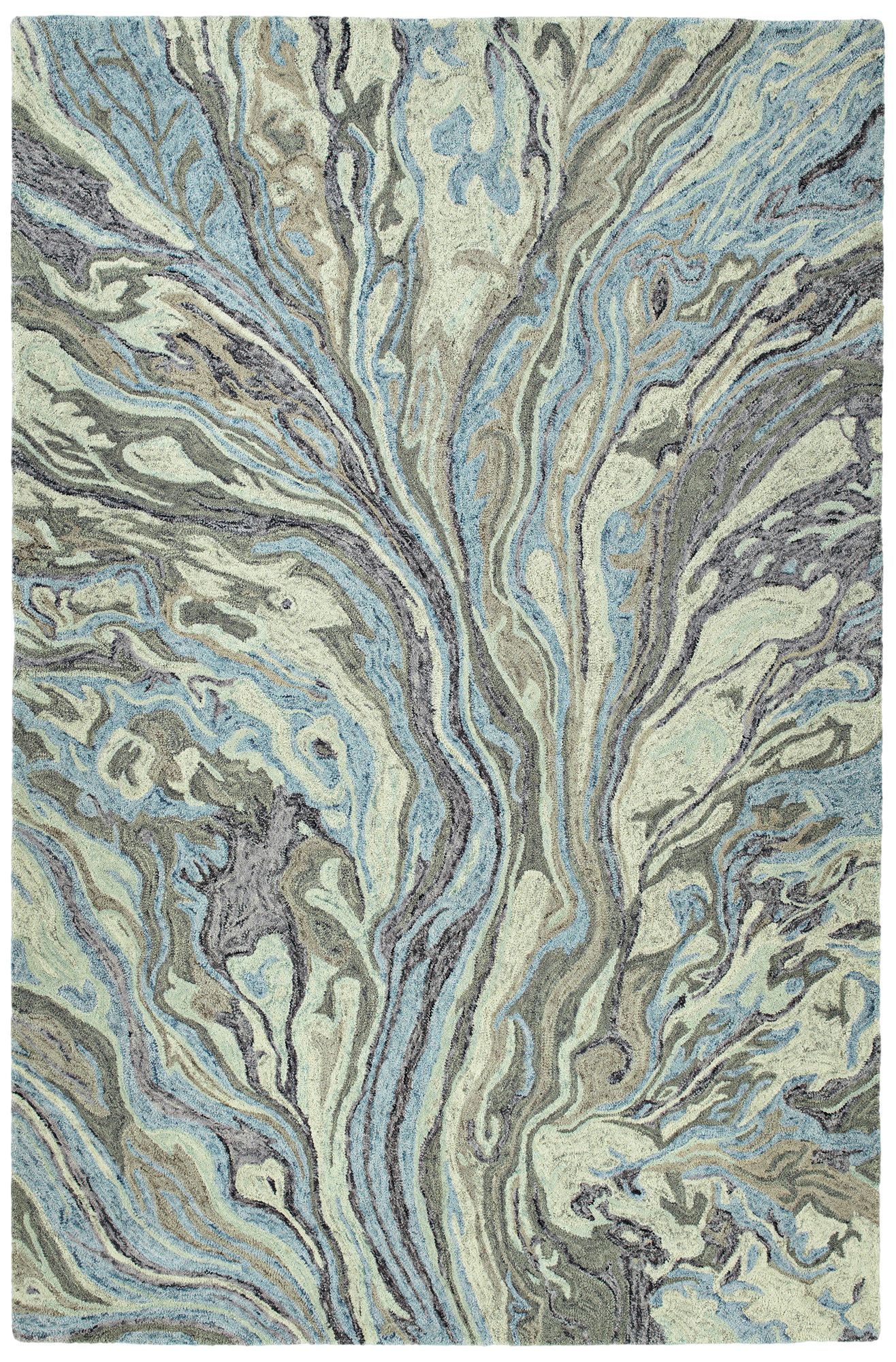 Kaleen Marble MBL04-17 Blue Wool Area Rug 