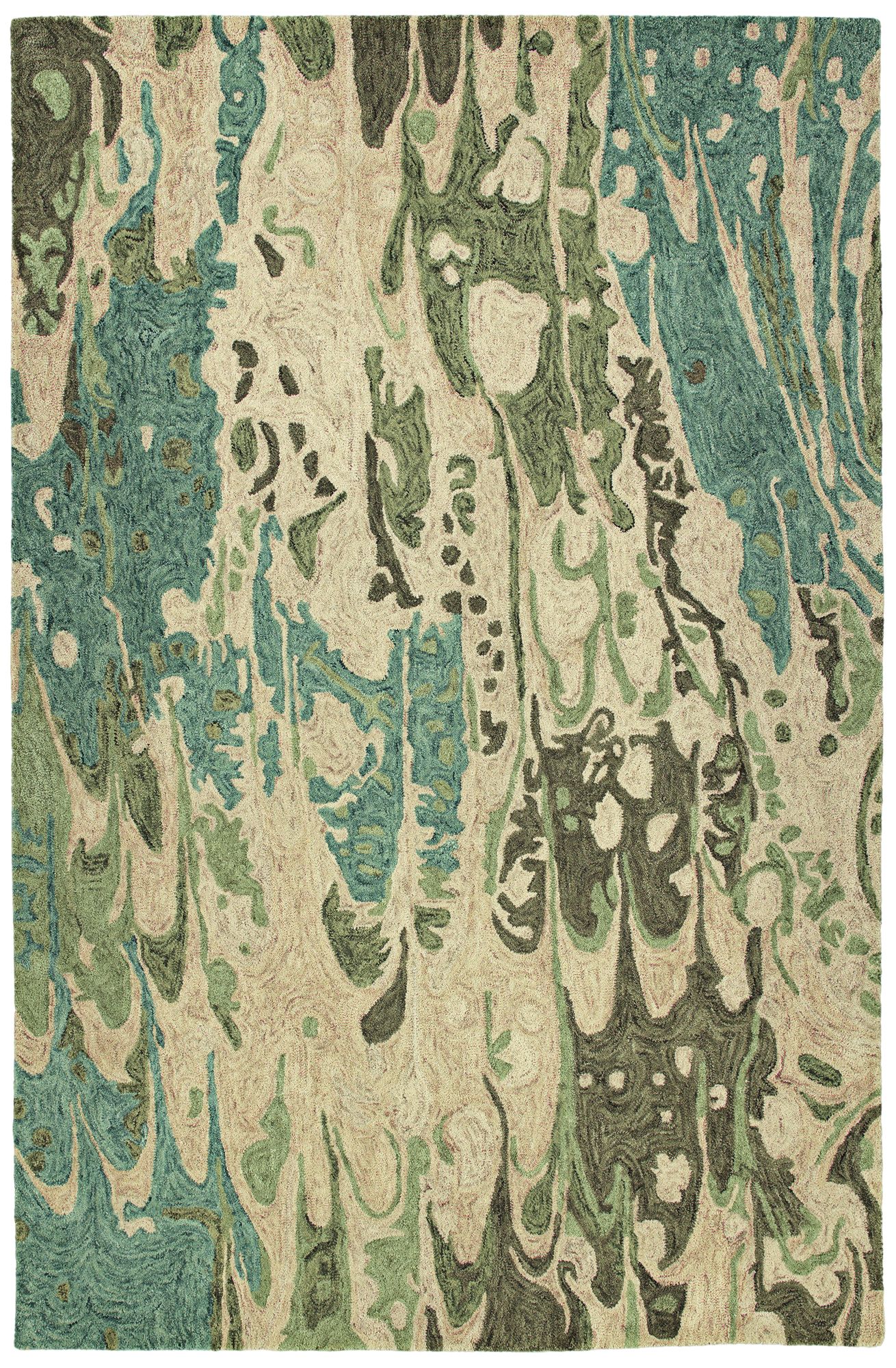Kaleen Marble MBL05-50 Green Wool Area Rug 