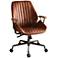 Birmingham Cocoa Top Grain Leather Swivel Office Chair