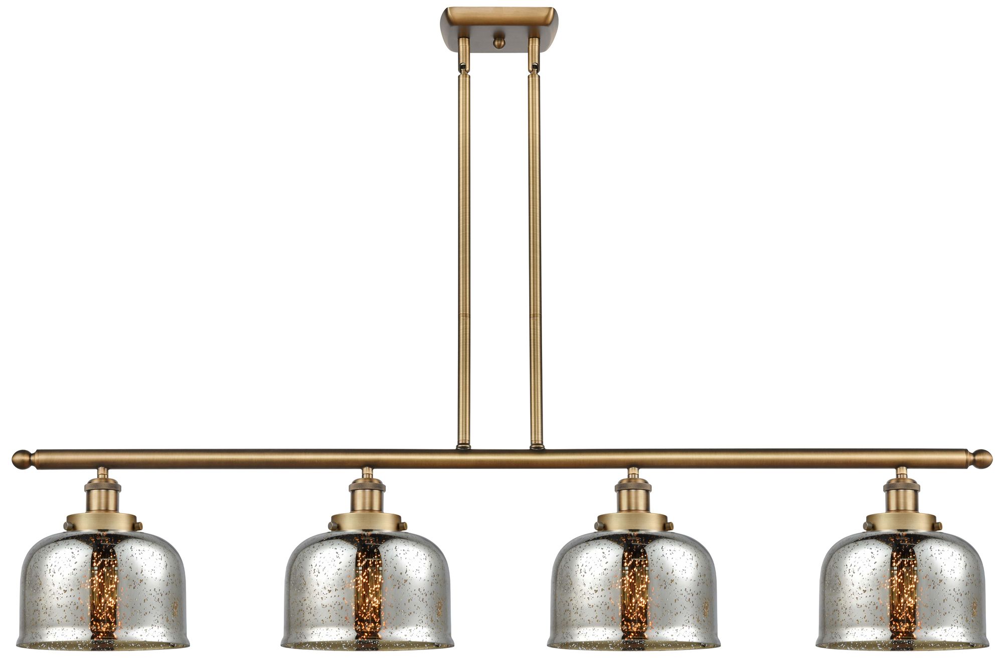 Innovations Lighting Bell 8" 4 Light 48" Island Light - Brushed Brass  - Silver Plated