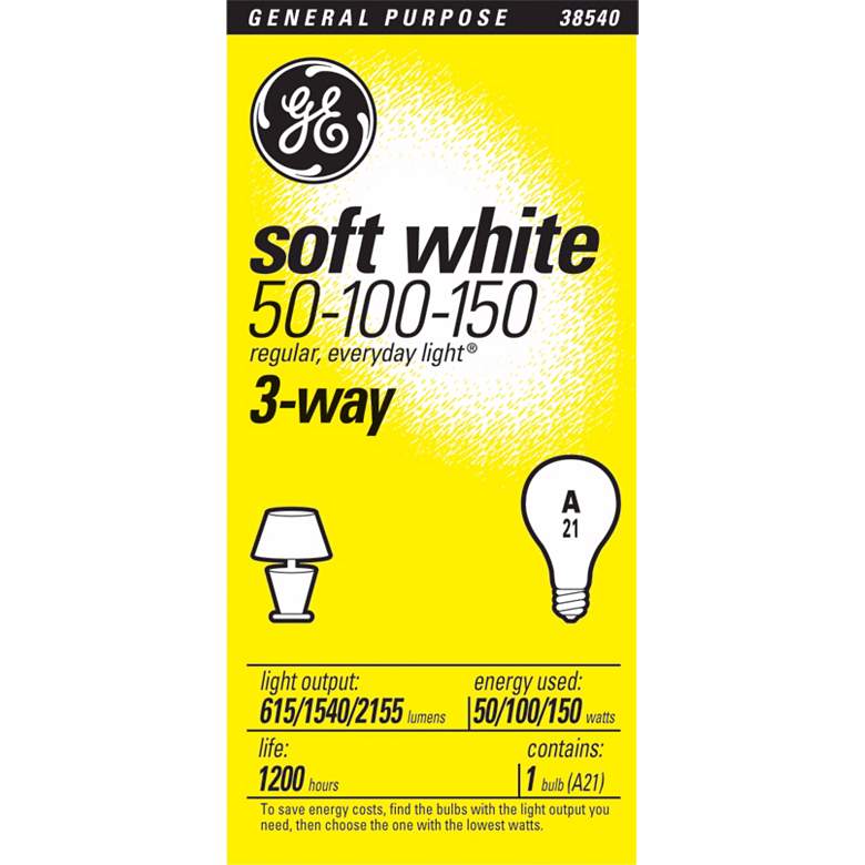 GE Soft White 3-Way Light Bulb