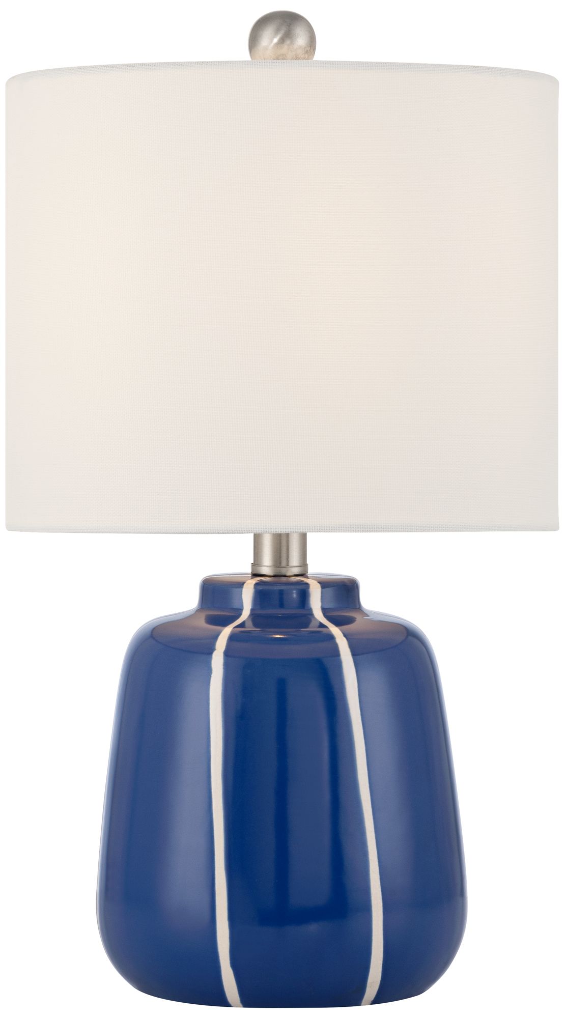 360 Lighting Quinn 18" High Blue And White Ceramic Table Lamp With Tabletop Dimmer