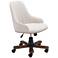 Zuo Gables Beige Faux Leather Adjustable Swivel Office Chair