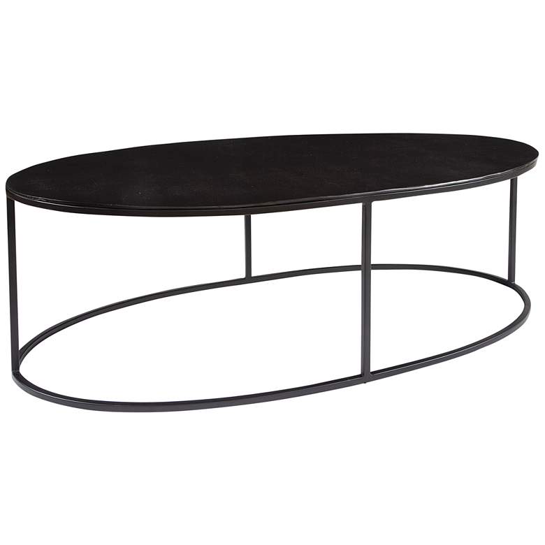 Image 2 Uttermost Coreene 48" Wide Oval Aged Black Iron Coffee Table