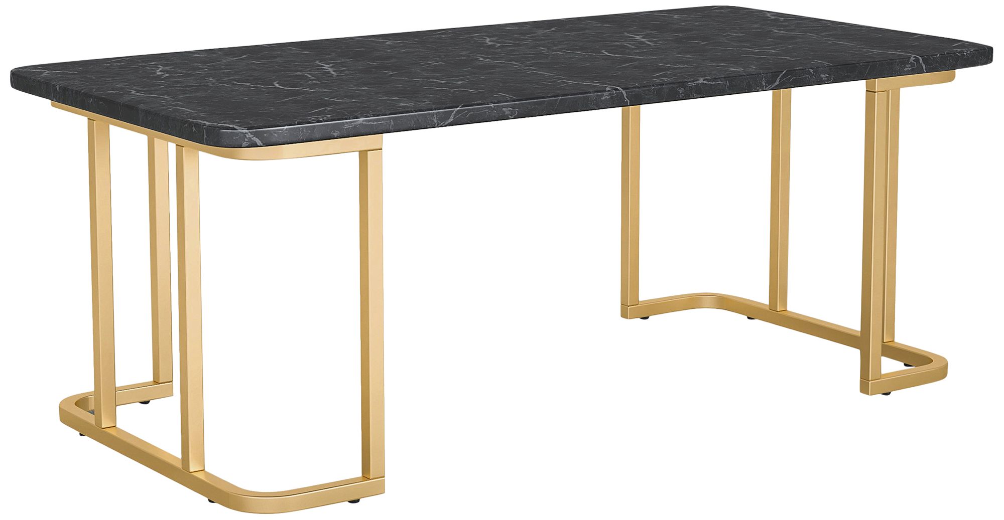 Gambeza 47 1/4" Wide Black Gold Rectangular Coffee Table