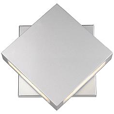 Quadrate 11 1/4"H Silver 2-Light LED Outdoor Wall Light