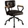 Sogyal Vintage Black Top Grain Leather Swivel Office Chair