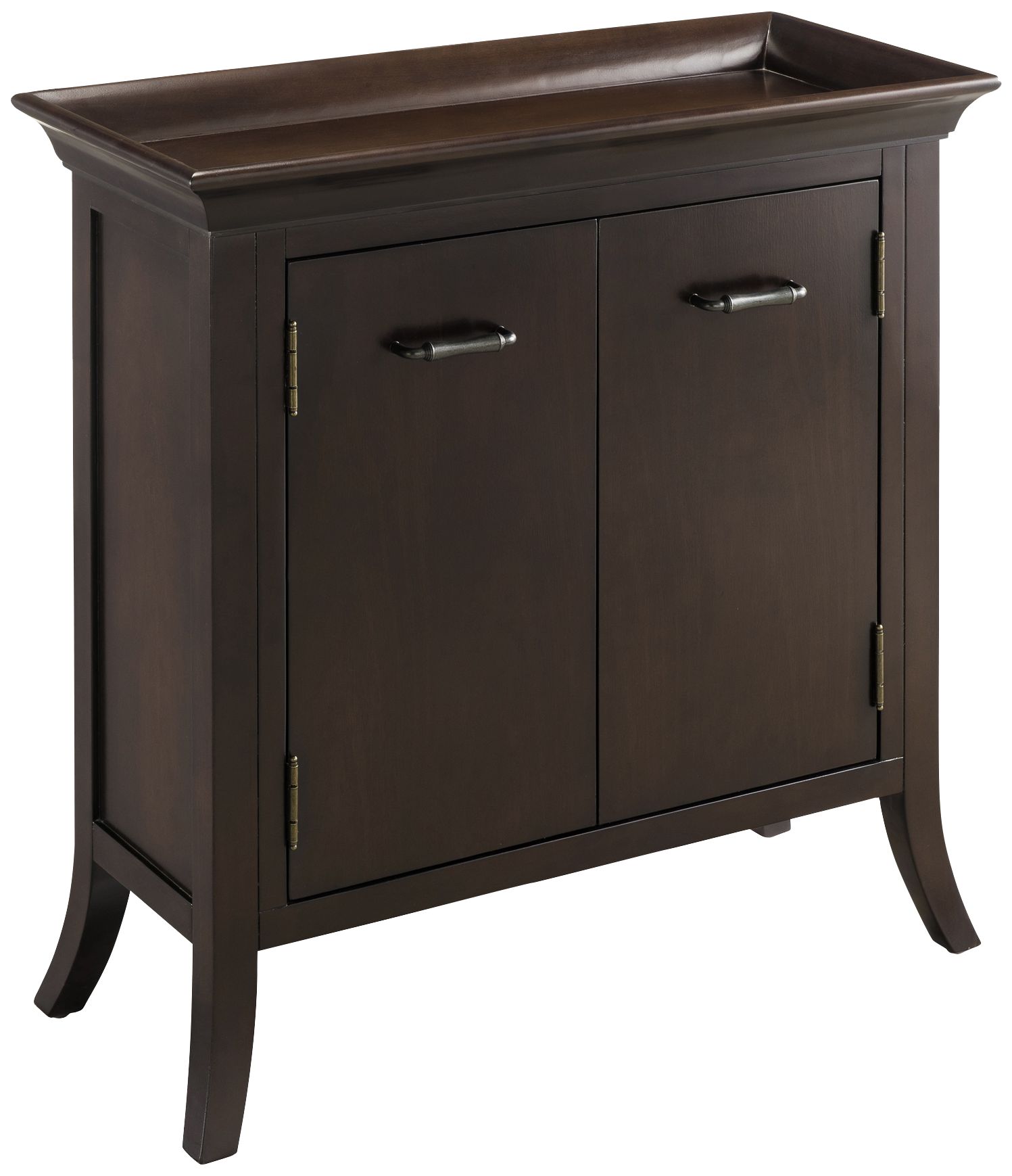 Simpson 30" Chocolate Cherry 2-Door Tray Edge Foyer Cabinet