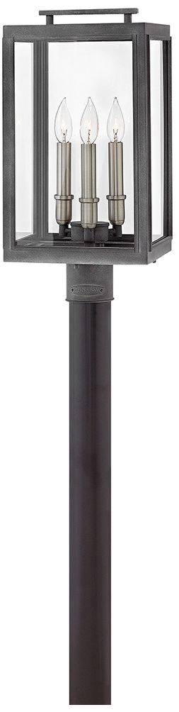 Hinkley Sutcliffe 20" High Aged Zinc Outdoor Post Light