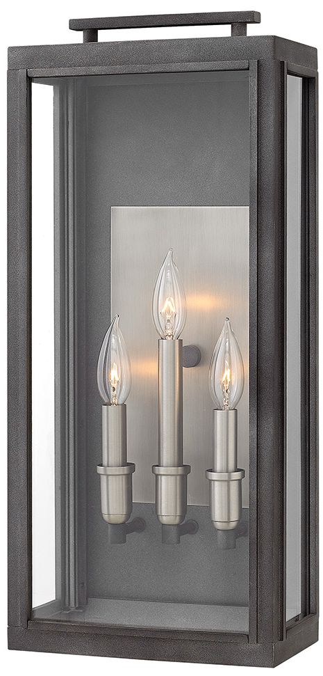 Hinkley Sutcliffe 22" High Aged Zinc Outdoor Wall Light