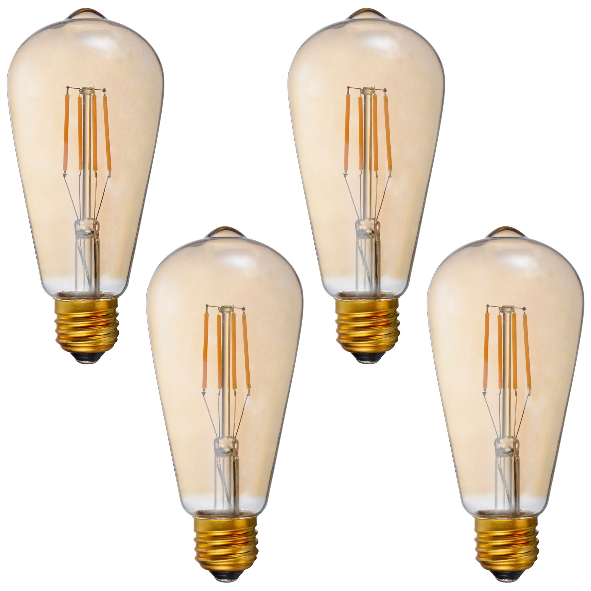 40W Equivalent Amber 4W LED Dimmable Standard Edison 4-Pack