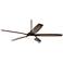 72" Casa Domain Bronze Wet Location LED Large Ceiling Fan with Remote