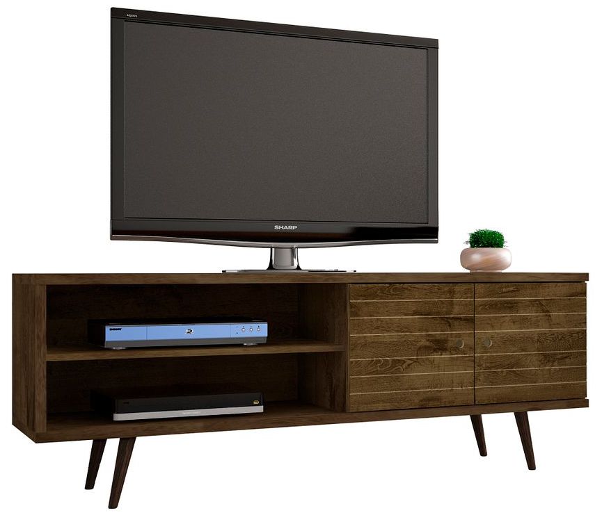 Liberty 63" Wide Rustic Wood 2-Door Modern TV Stand