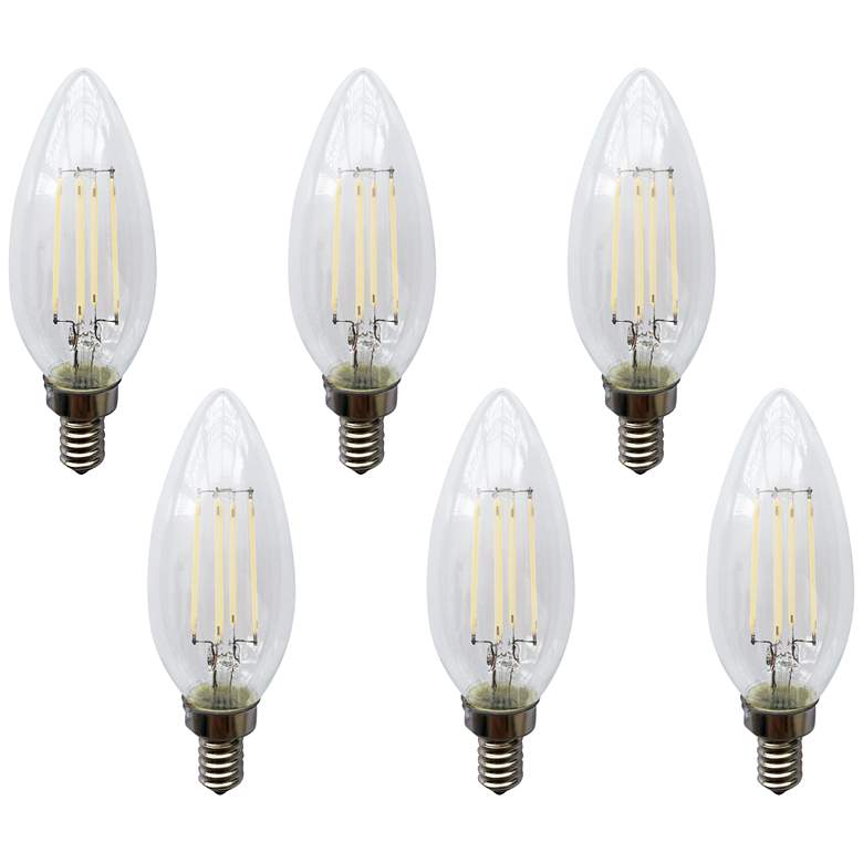 40W Equivalent Clear 4W LED Dimmable Candelabra 6-Pack