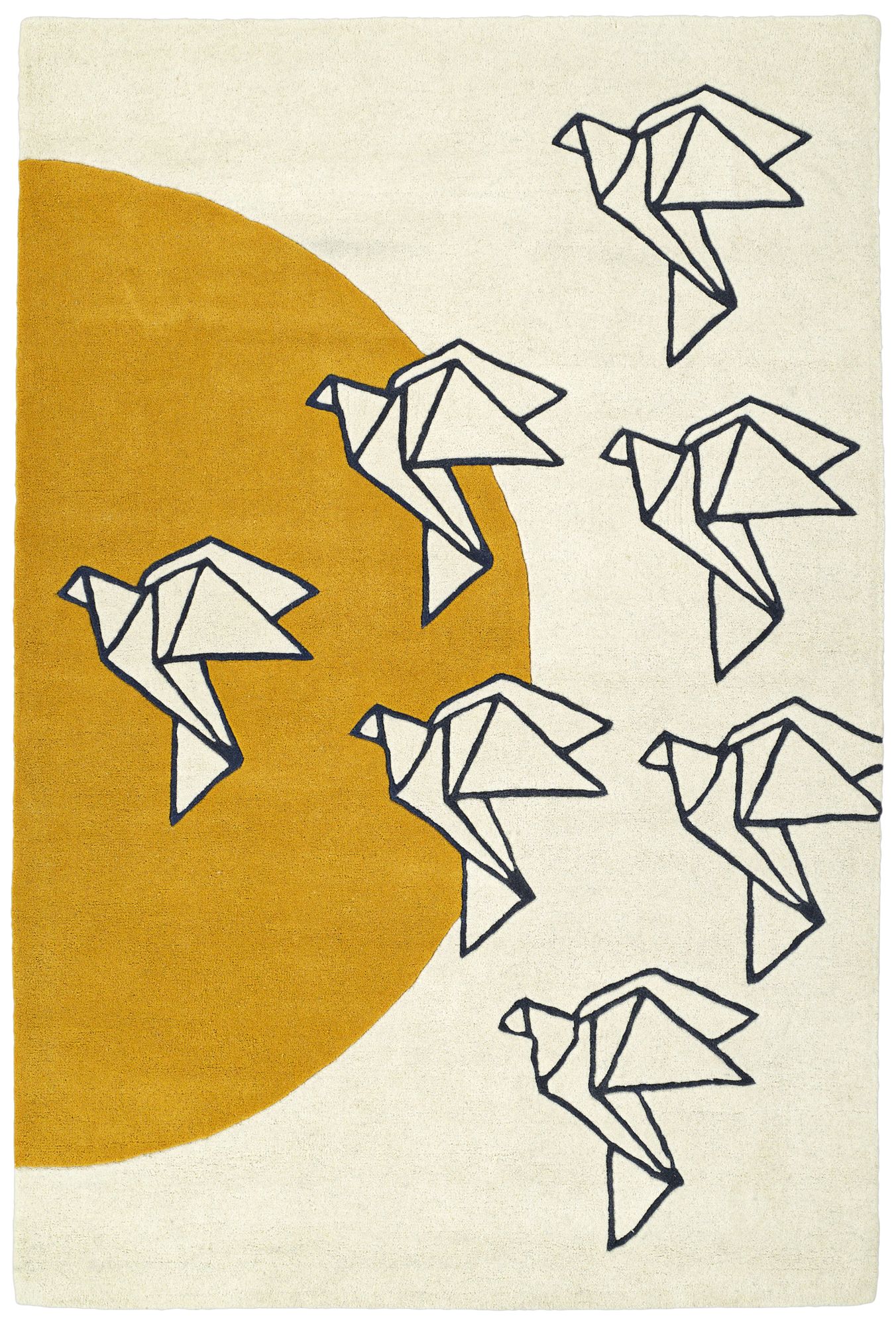 Kaleen Origami ORG02-01 Ivory Wool Area Rug 