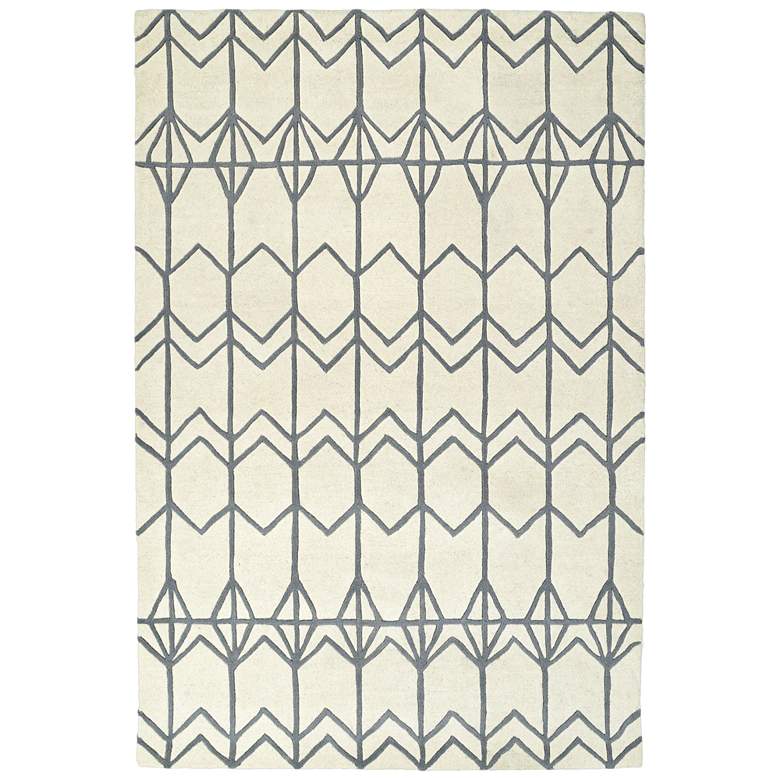 Kaleen Origami ORG05-01 5&#39;x7&#39;6&quot; Ivory Wool Area Rug