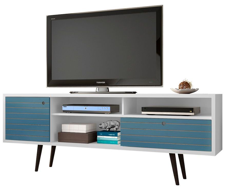 Liberty 70 3/4" Wide Aqua Blue and White Modern TV Stand 
