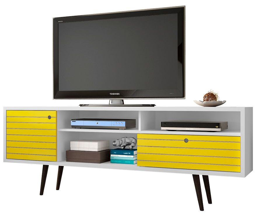 Liberty 70 3/4" Wide Yellow and White Modern TV Stand