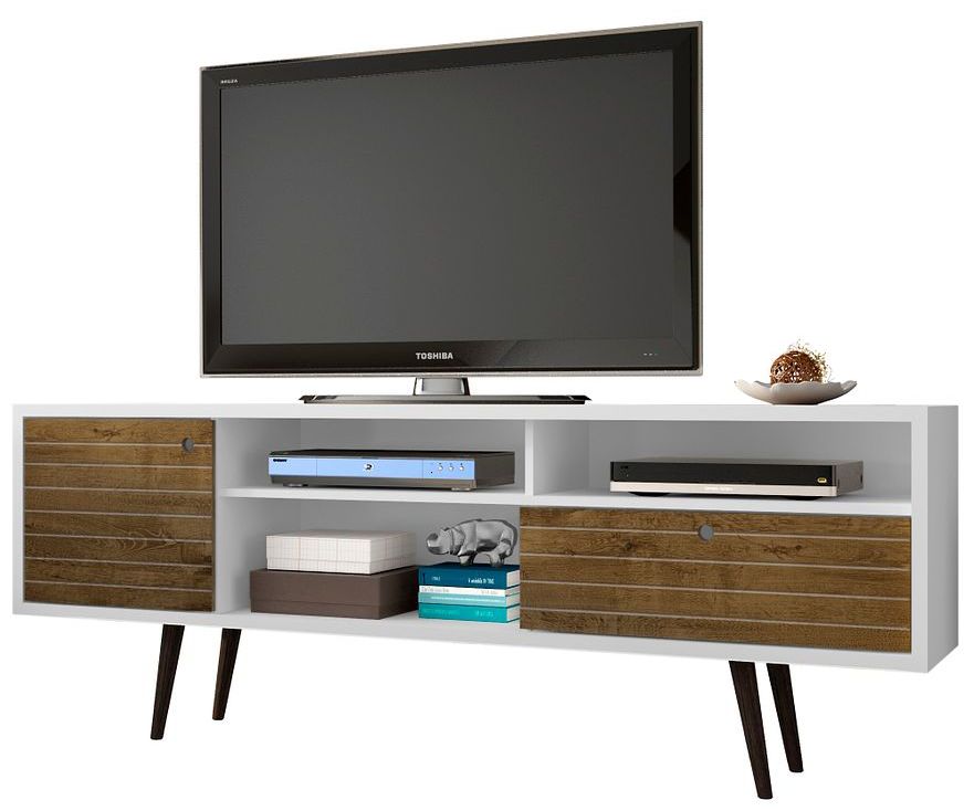 Liberty 70 3/4" Wide Rustic Wood and White Modern TV Stand