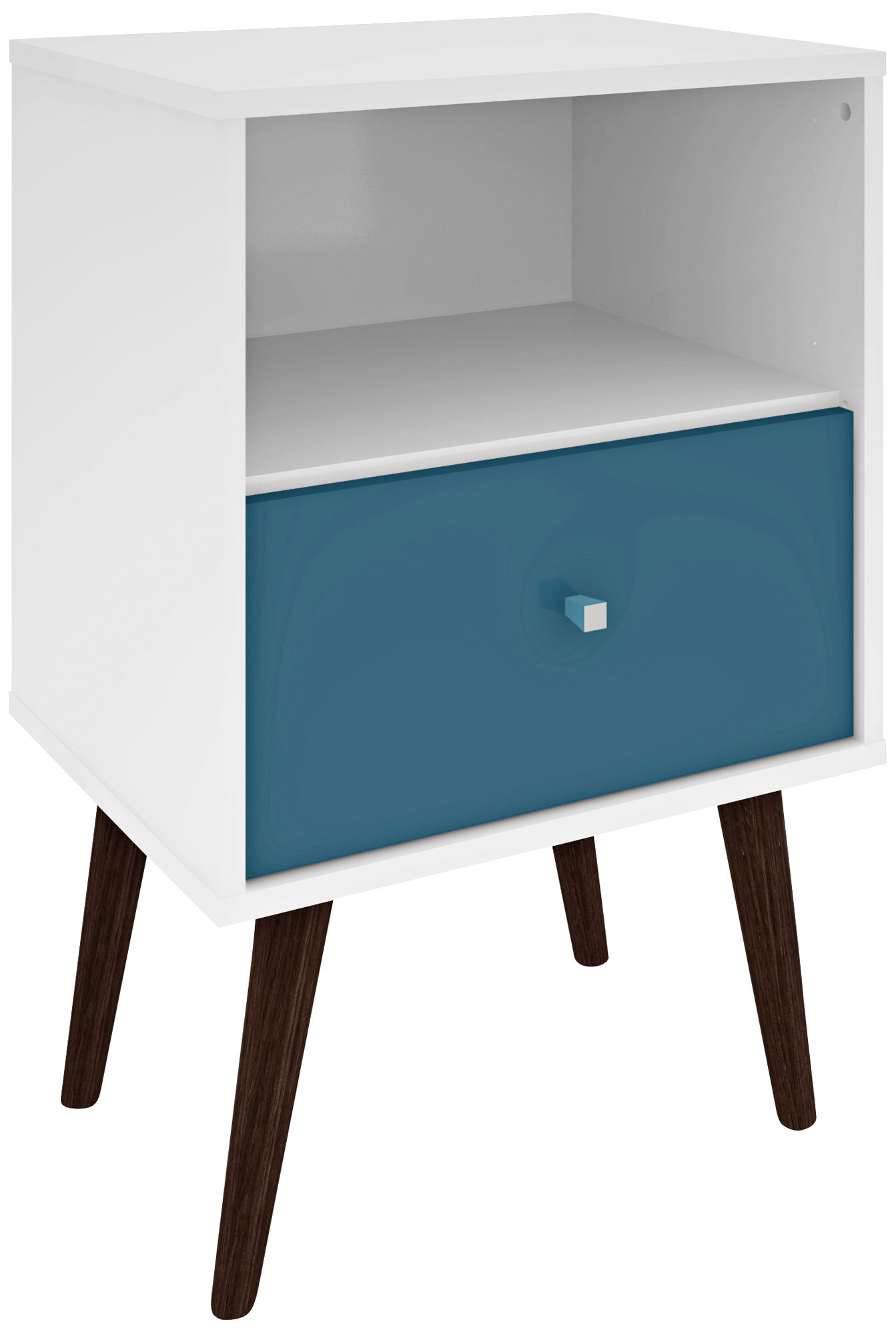 Liberty 17 3/4" Wide White and Aqua Blue Modern Nightstand