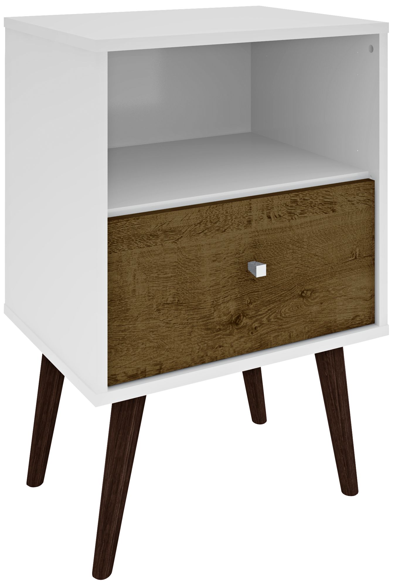 Liberty 17 3/4" Wide Rustic Wood and White Modern Nightstand