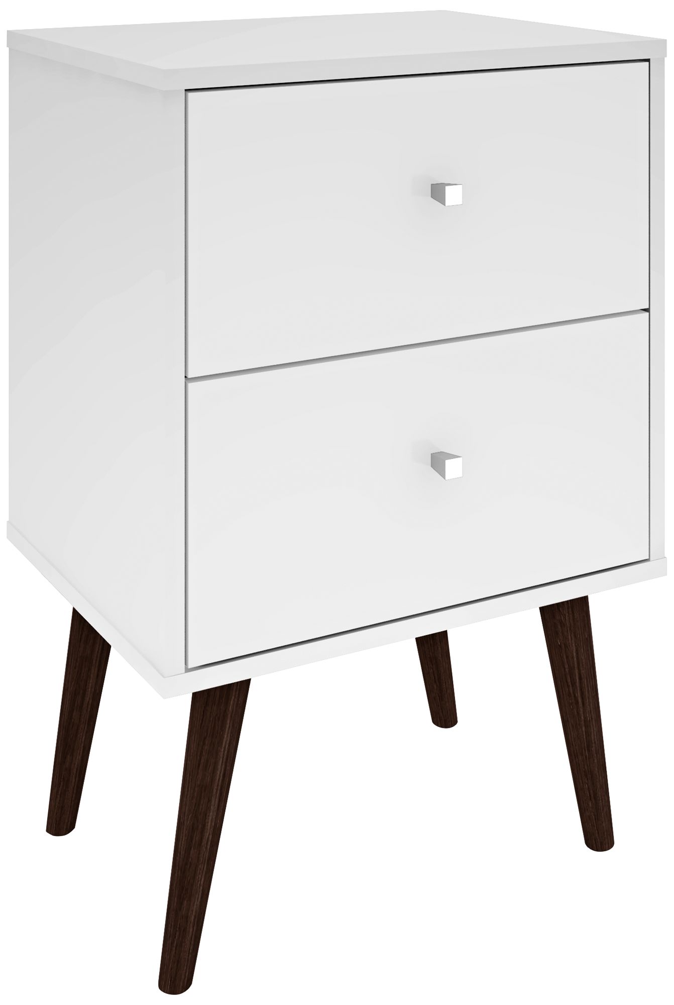 Liberty 17 3/4" Wide White Gloss 2-Drawer Modern Nightstand